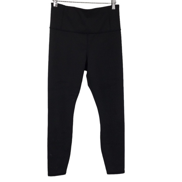 Athleta Leggings Womens Small Black Laser Cut‎ Persistence 7/8 Tight Athletic - Picture 1 of 15